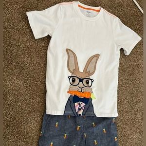 Boys Gymboree Easter shirt and shorts set